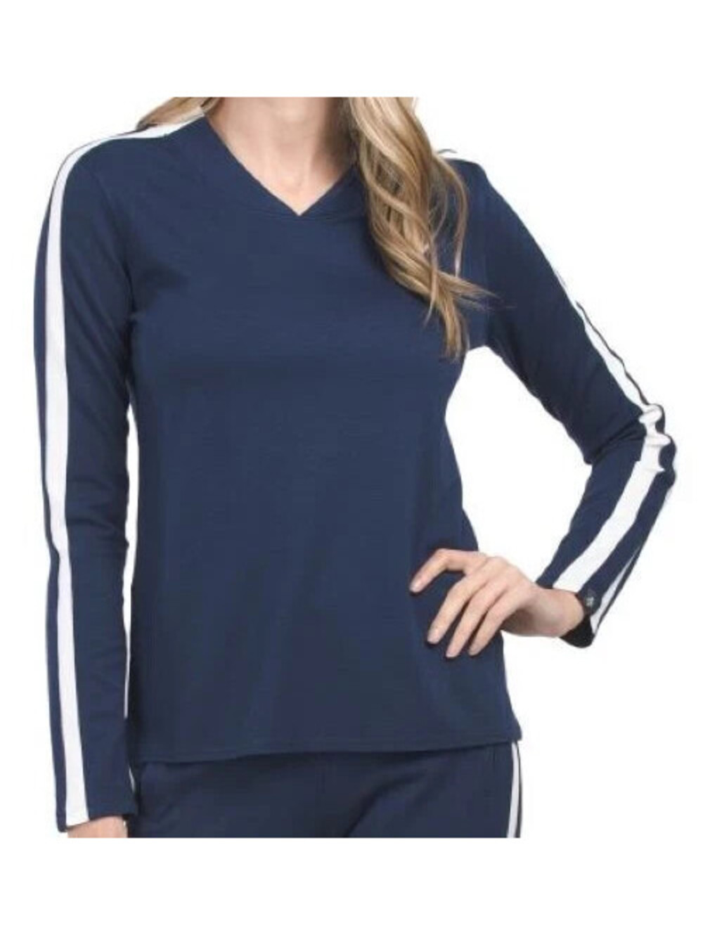 NEW Belyn Key Simone Golf Shirt Women MEDIUM L/S Stretch Knit Activewear NWT